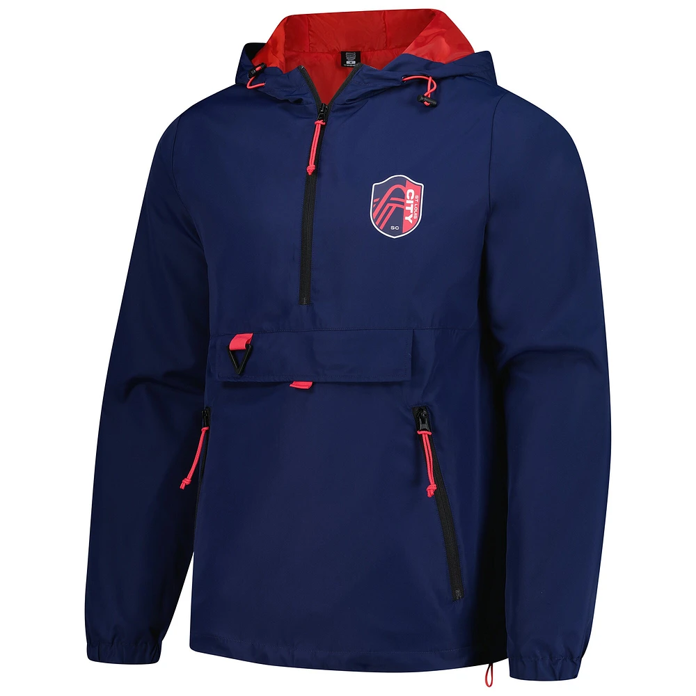 Veste à capuche quart de zip Stadium Essentials St. Louis City SC Compete pour hommes, bleu marine