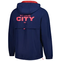 Veste à capuche quart de zip Stadium Essentials St. Louis City SC Compete pour hommes, bleu marine