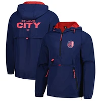 Veste à capuche quart de zip Stadium Essentials St. Louis City SC Compete pour hommes, bleu marine
