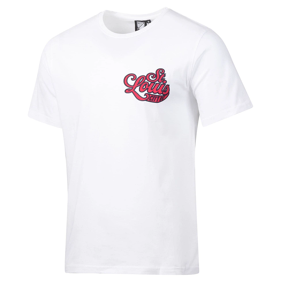 Men's  White St. Louis City SC Team Script Relaxed T-Shirt