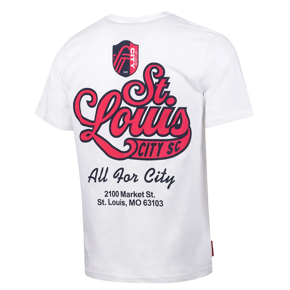 Men's  White St. Louis City SC Team Script Relaxed T-Shirt