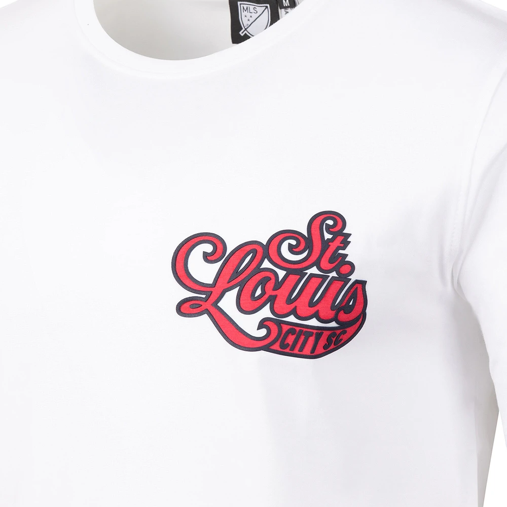 Men's  White St. Louis City SC Team Script Relaxed T-Shirt