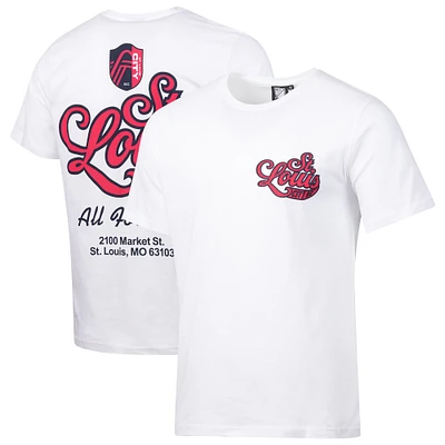 Men's  White St. Louis City SC Team Script Relaxed T-Shirt
