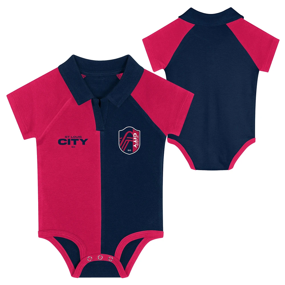 Newborn Red St. Louis City SC League Champ V-Neck Raglan Bodysuit