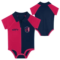 Newborn  Red St. Louis City SC League Champ V-Neck Raglan Bodysuit