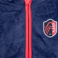 Toddler Sport Design Sweden  Navy St. Louis City SC Tie-Breaker Teddy Full-Zip Hoodie