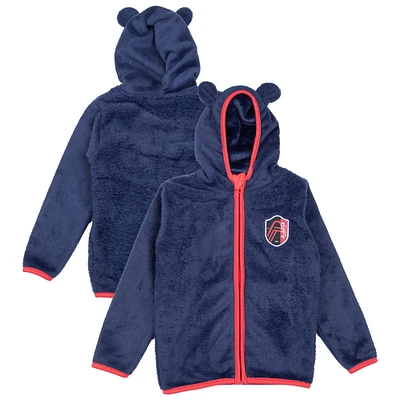 Toddler Sport Design Sweden  Navy St. Louis City SC Tie-Breaker Teddy Full-Zip Hoodie