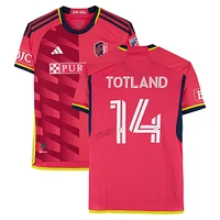Tomas Totland St. Louis City SC Autographed Match-Used #14 Red adidas Jersey from the 2024 MLS Season - Size M