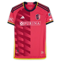Tomas Totland St. Louis City SC Autographed Match-Used #14 Red adidas Jersey from the 2024 MLS Season - Size M