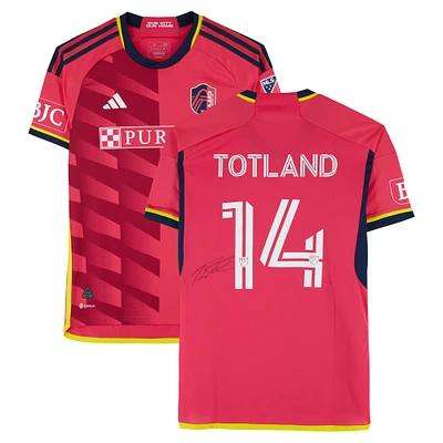Tomas Totland St. Louis City SC Autographed Match-Used #14 Red adidas Jersey from the 2024 MLS Season - Size M