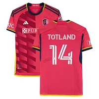 Tomas Totland St. Louis City SC Autographed Match-Used #14 Red adidas Jersey from the 2024 MLS Season - Size M