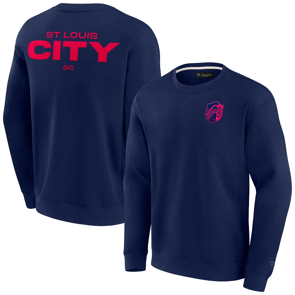 Unisex Fanatics Navy St. Louis City SC Super Soft Pullover Crew Sweatshirt