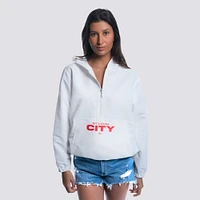 Women's Lusso  White St. Louis City SC Paige Half-Zip Hooded Jacket