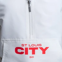 Women's Lusso  White St. Louis City SC Paige Half-Zip Hooded Jacket