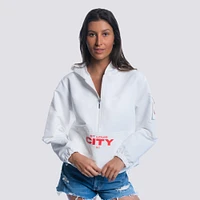 Women's Lusso  White St. Louis City SC Paige Half-Zip Hooded Jacket