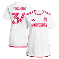 Women's adidas Cedric Teuchert White St. Louis City SC 2024 The Confluence Kit Replica Player Jersey