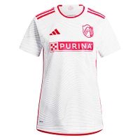 Women's adidas Cedric Teuchert White St. Louis City SC 2024 The Confluence Kit Replica Player Jersey