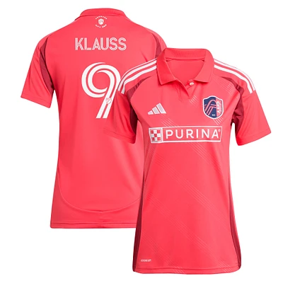 Maillot de joueur réplique rouge adidas João Klauss pour femme St. Louis CITY SC 2025 Forever Red