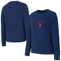 Women's Concepts Sport Navy St. Louis City SC Elevation Tri-Blend Long Sleeve Sweatshirt