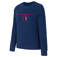 Women's Concepts Sport Navy St. Louis City SC Elevation Tri-Blend Long Sleeve Sweatshirt