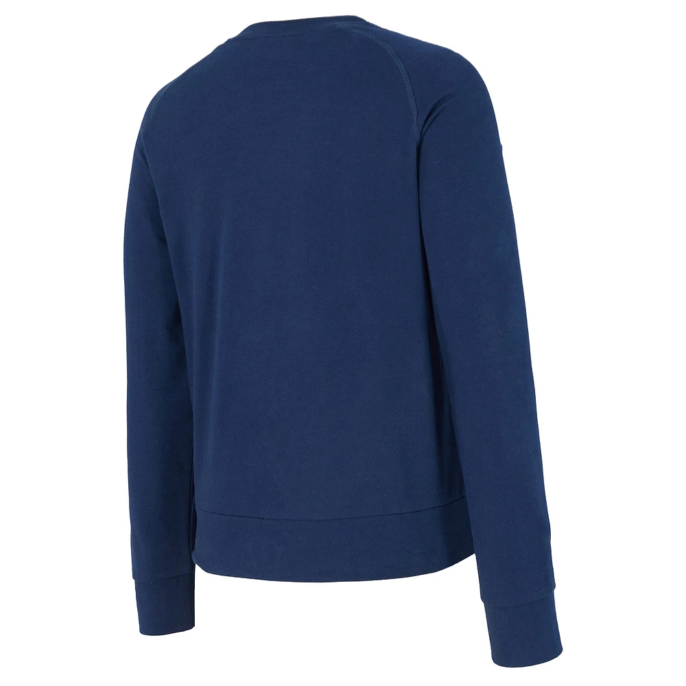 Women's Concepts Sport Navy St. Louis City SC Elevation Tri-Blend Long Sleeve Sweatshirt