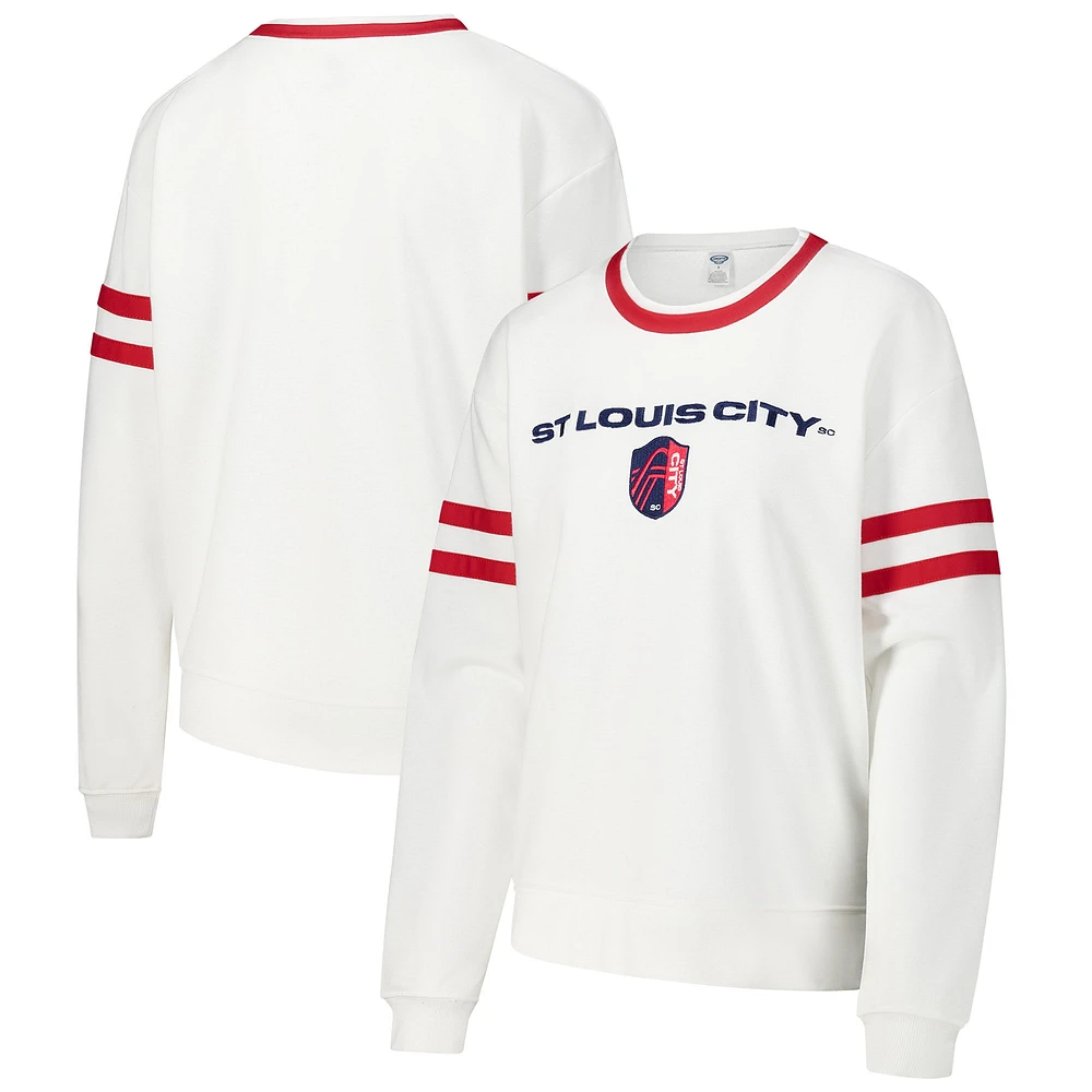 T-shirt à manches longues Concepts Sport blanc pour femme St. Louis City SC Borough