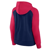 Women's Fanatics Navy/Red St. Louis City SC Instep Raglan Pullover Hoodie