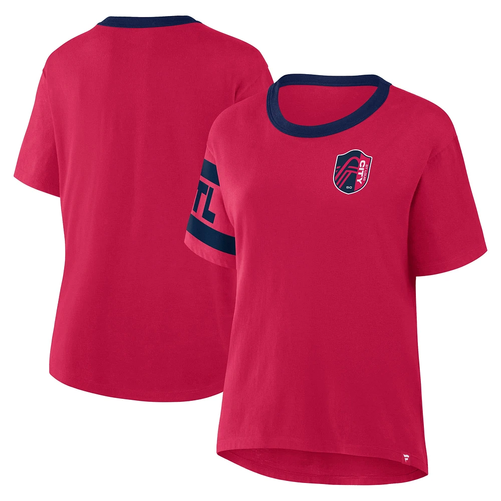 T-shirt rouge pour femme Fanatics St. Louis City SC Defender Pairing Legacy