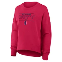 Women's Fanatics Red St. Louis City SC Oversized Captain Arm Band Pullover Sweatshirt
