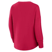 Women's Fanatics Red St. Louis City SC Oversized Captain Arm Band Pullover Sweatshirt