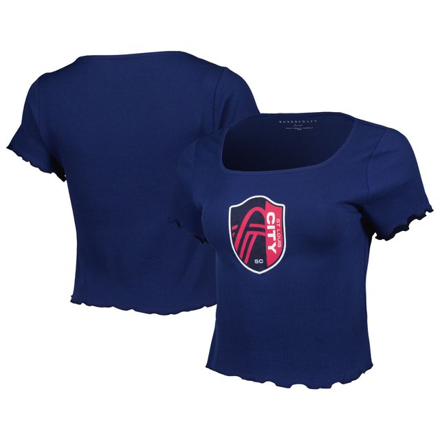 St. Louis City SC New Era Women's Athletic Front Twist T-Shirt - Navy