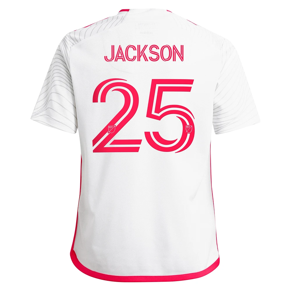 Jeune adidas Aziel Jackson Blanc St. Louis City SC 2024 The Confluence Kit Réplique Maillot de Joueur