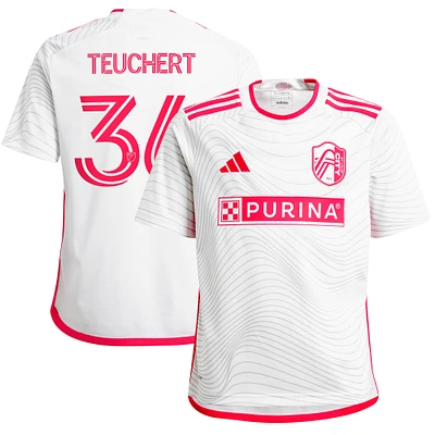 Maillot de joueur réplique adidas Cedric Teuchert blanc St. Louis City SC 2024 The Confluence Kit pour jeunes