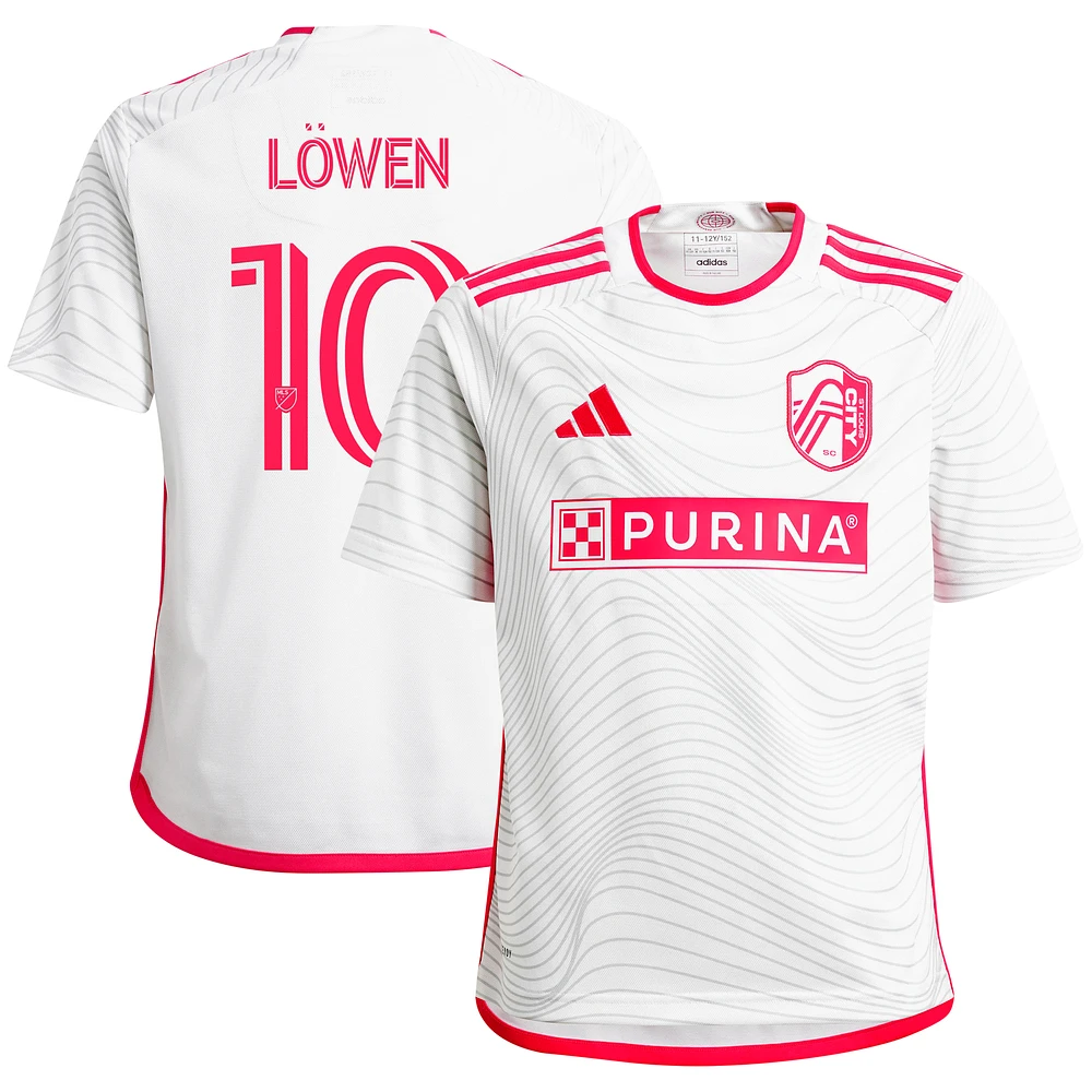 Maillot de joueur adidas Eduard Löwen blanc St. Louis City SC 2024 The Confluence Kit Replica pour jeune