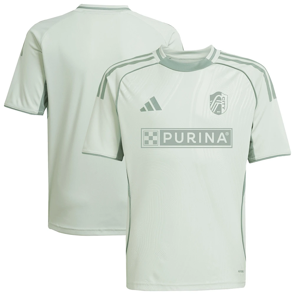 Haut d'avant-match adidas vert clair St. Louis City SC 2025 One Planet pour jeunes