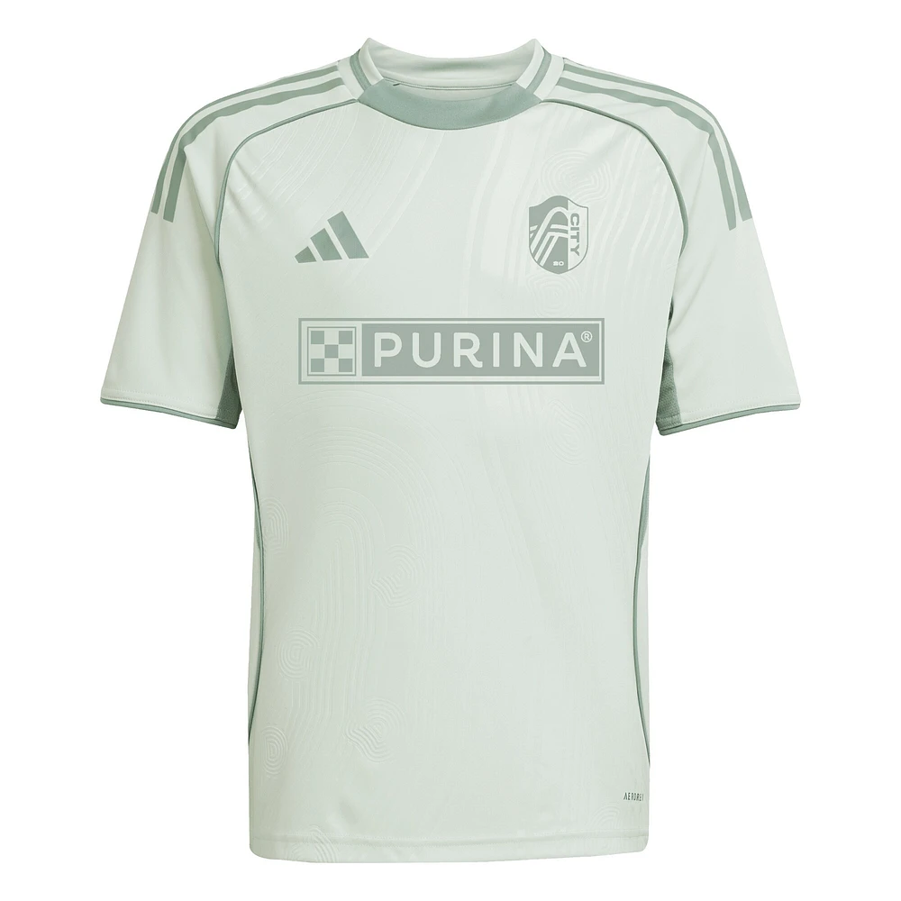 Haut d'avant-match adidas vert clair St. Louis City SC 2025 One Planet pour jeunes