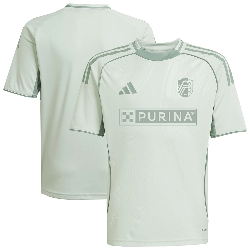 Haut d'avant-match adidas vert clair St. Louis City SC 2025 One Planet pour jeunes