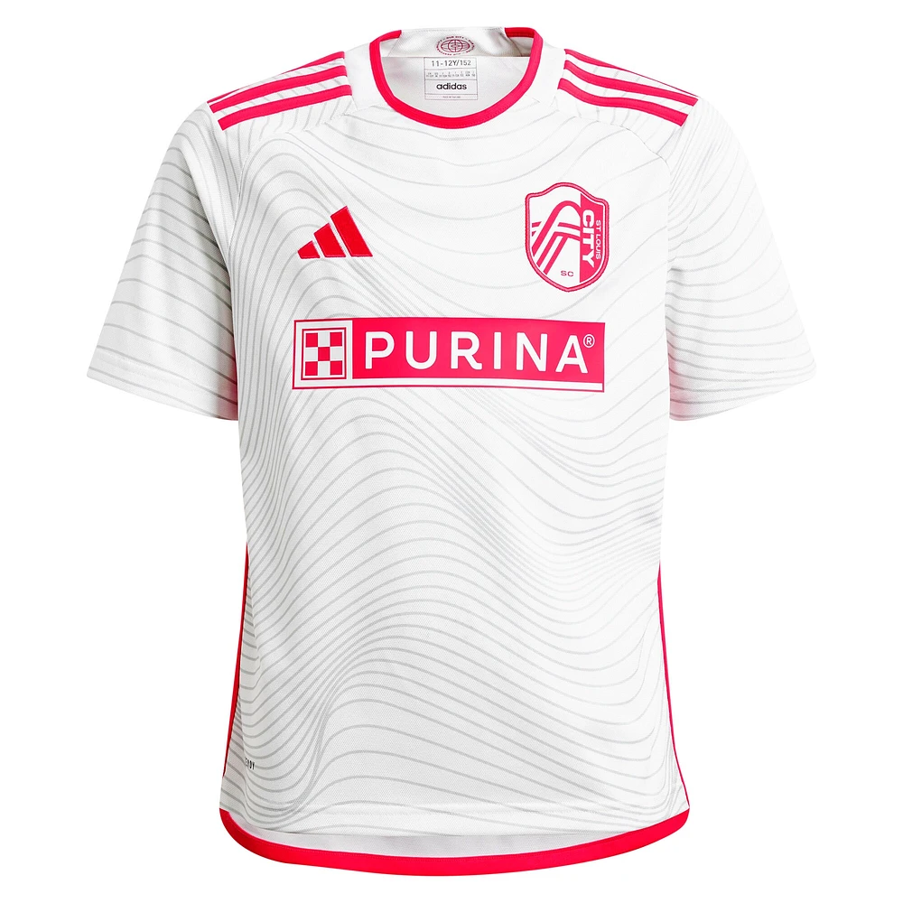 Maillot de joueur réplique adidas Marcel Hartel blanc St. Louis City SC 2024 The Confluence Kit pour jeunes