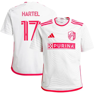 Maillot de joueur réplique adidas Marcel Hartel blanc St. Louis City SC 2024 The Confluence Kit pour jeunes
