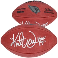 Kurt Warner St. Louis Rams Autographed Duke Metallic Football with "HOF 17" Inscription