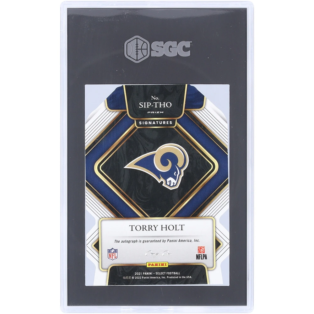 Torry Holt St. Louis Rams Autographed 2021 Panini Select Black Prizm Die Cut #SIP-THO #1/1 SGC Authenticated 9.5/10 Card