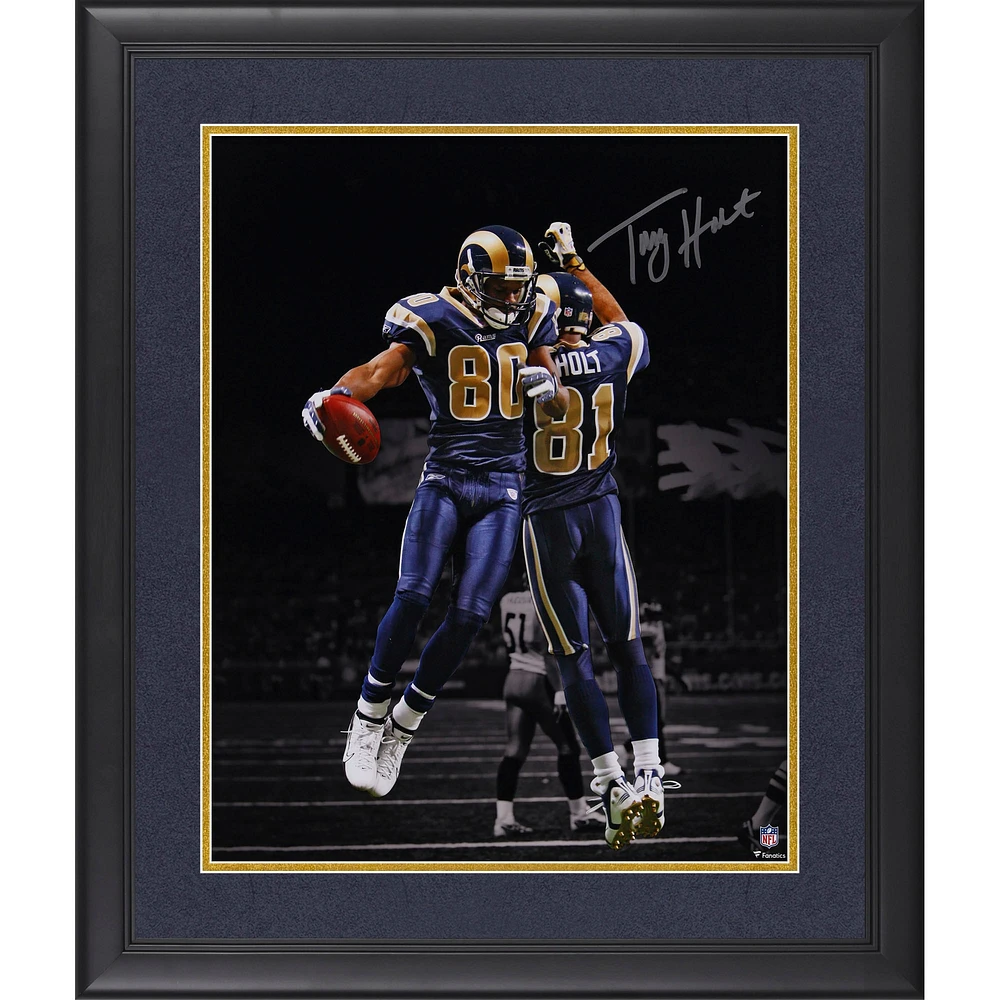 Torry Holt St. Louis Rams Autographed Framed 16" x 20" Celebration with Issac Bruce Photograph