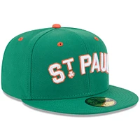 Casquette ajustée 59FIFTY verte New Era pour homme, thème St. Paul Saints
