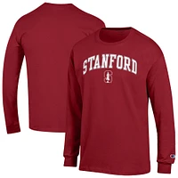 Men's Champion  Cardinal Stanford Arch Over Logo Long Sleeve T-Shirt