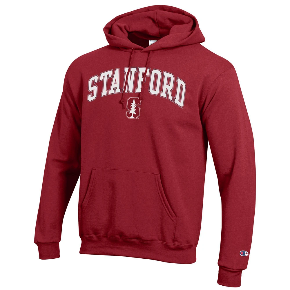 Men's Champion  Cardinal Stanford Arch Over Logo Pullover Hoodie