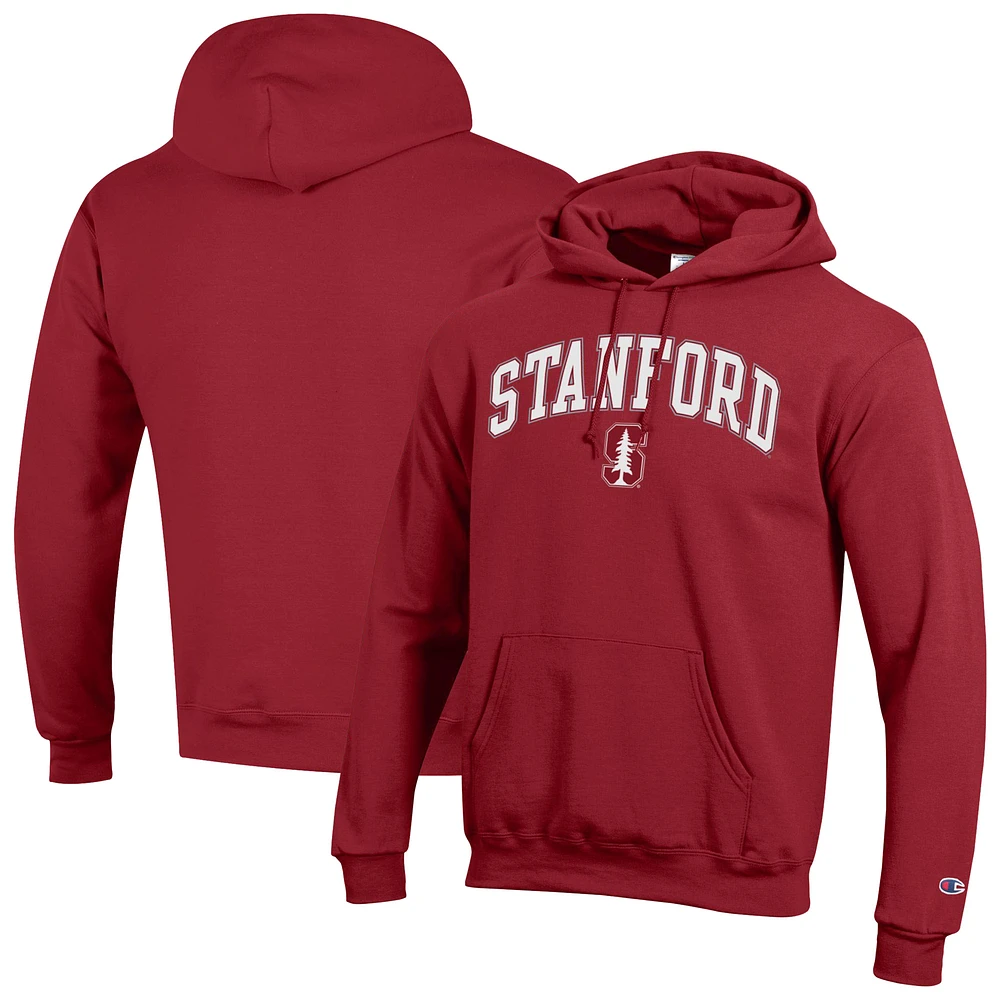 Men's Champion Cardinal Stanford Arch Over Logo Pullover Hoodie