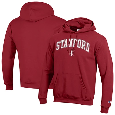 Men's Champion  Cardinal Stanford Arch Over Logo Pullover Hoodie