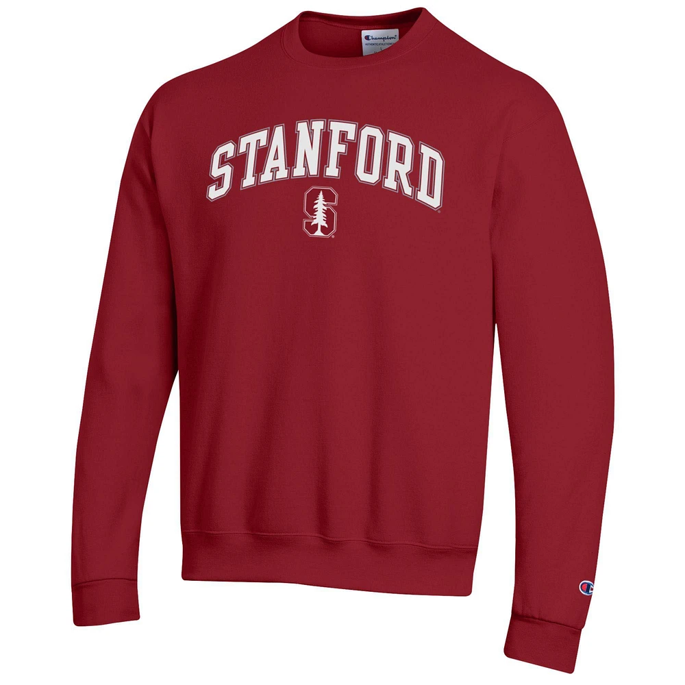 Men's Champion  Cardinal Stanford Arch Over Logo Pullover Sweatshirt