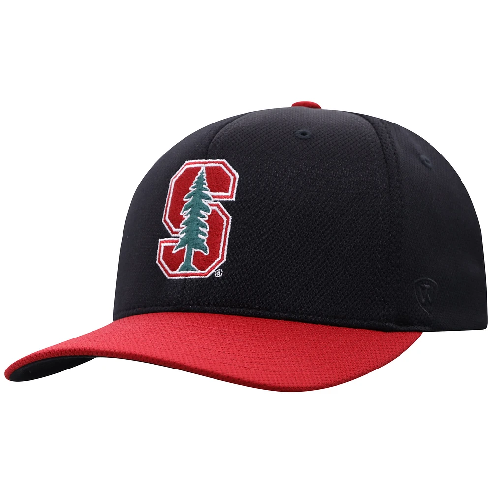 Men's Top of the World  Black Stanford Cardinal Reflex Fitted Hat
