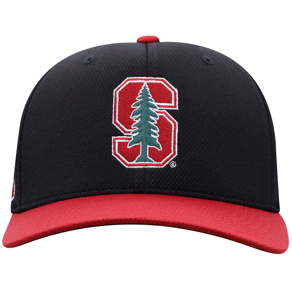 Men's Top of the World  Black Stanford Cardinal Reflex Fitted Hat